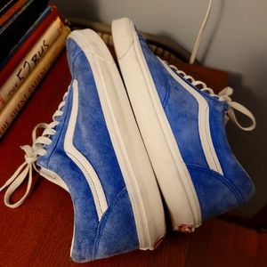 Mens Vans Blue Pig Suede Old Skool Low Tops